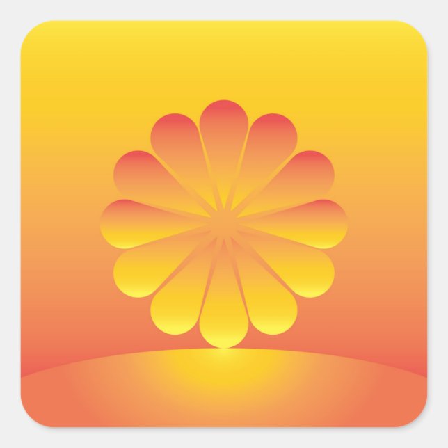 Pegatina Cuadrada el sol sale (Anverso)