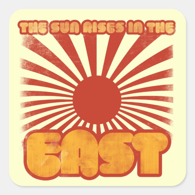 Pegatina Cuadrada El sol se eleva en el este (Anverso)