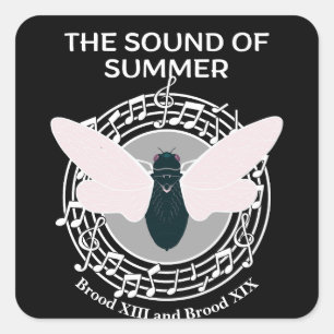 Pegatina Cuadrada El sonido de la sangre de la Cicada de Verano