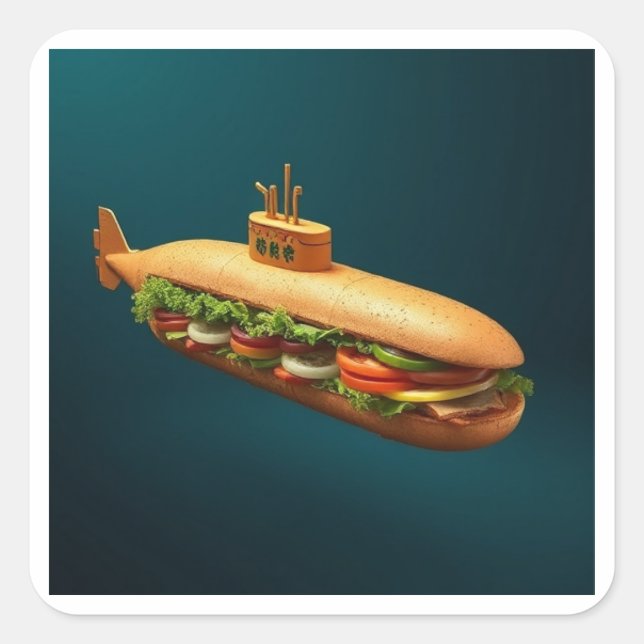 Pegatina Cuadrada El "submarino" (Anverso)