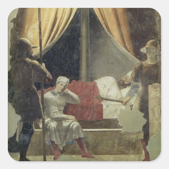 Pegatina Cuadrada El sueño de Constantina, de la leyenda de la T (Anverso)