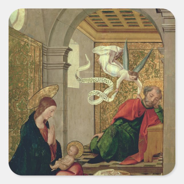 Pegatina Cuadrada El sueño de San José, c.1535 (Anverso)
