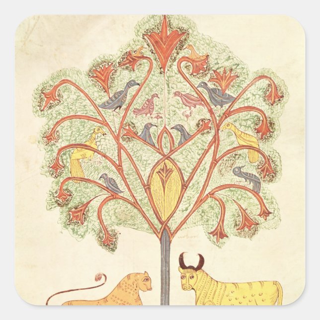 Pegatina Cuadrada El sueño del Nabucodonosor de la Biblia (Anverso)