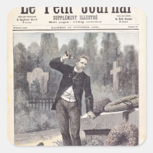 Pegatina Cuadrada El suicidio del general Georges Ernest