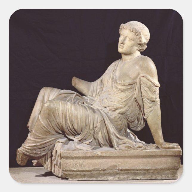 Pegatina Cuadrada El Supplicant Barberini (Anverso)