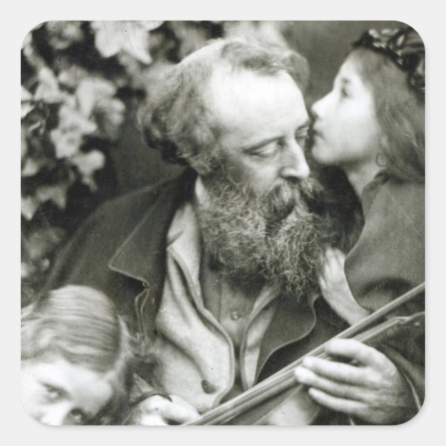 Pegatina Cuadrada El susurro del Rosa (Anverso)