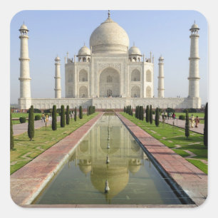 Pegatina Cuadrada El Taj Mahal, Agra, Uttar Pradesh, India,