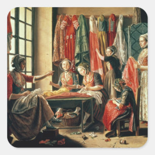 Pegatina Cuadrada El taller de Couturier, Arles, 1760