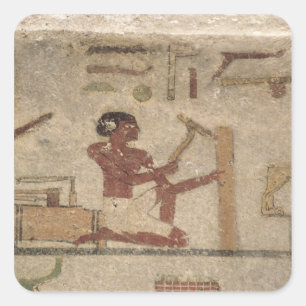 Pegatina Cuadrada El taller del carpintero