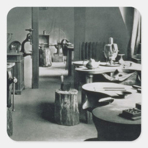 Pegatina Cuadrada El taller Metalizado, de los talleres del Bauh