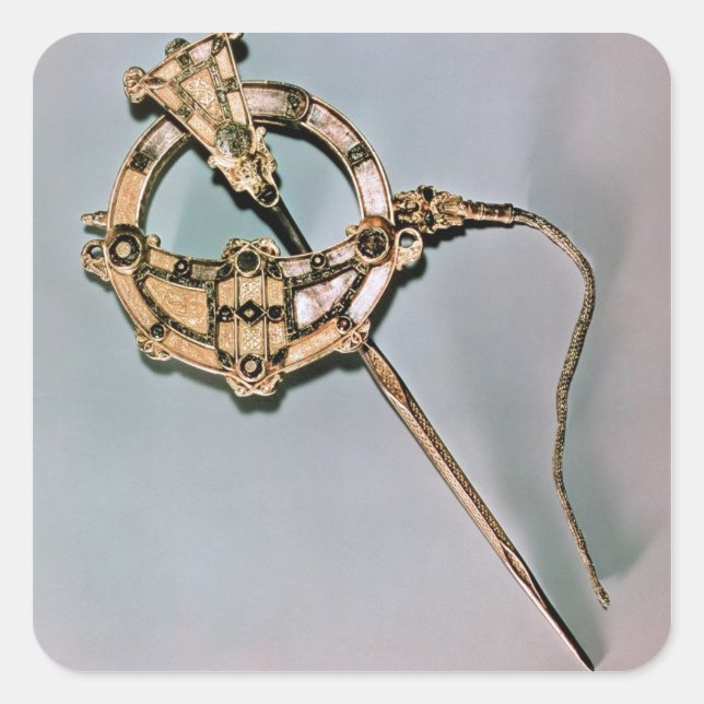 Pegatina Cuadrada El Tara Brooch, de Bettystown, County Meath (ca (Anverso)