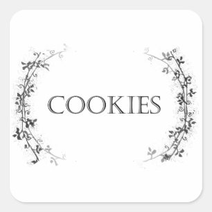 Pegatina Cuadrada El tarro de galletas clásico del diseño de la vid