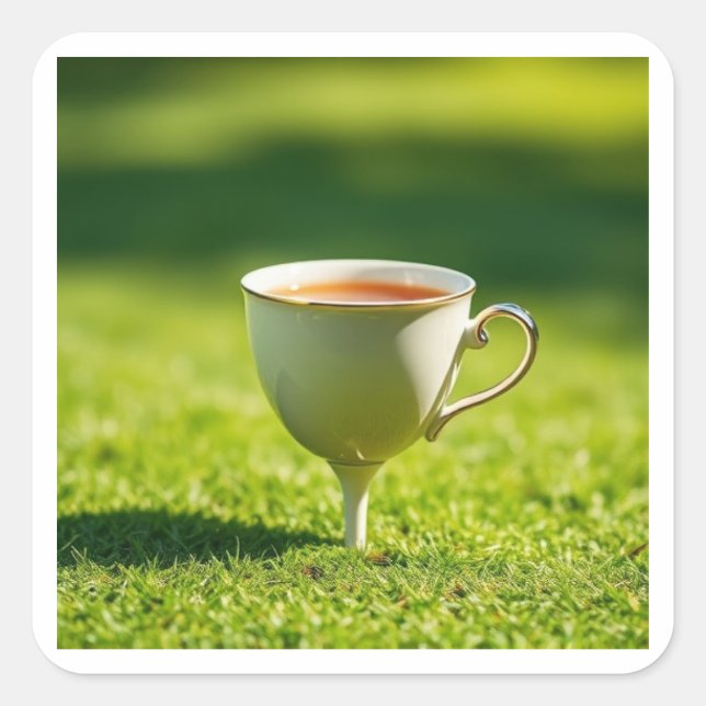Pegatina Cuadrada El té en un té (Anverso)