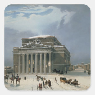Pegatina Cuadrada El teatro de Bolshoi en Moscú