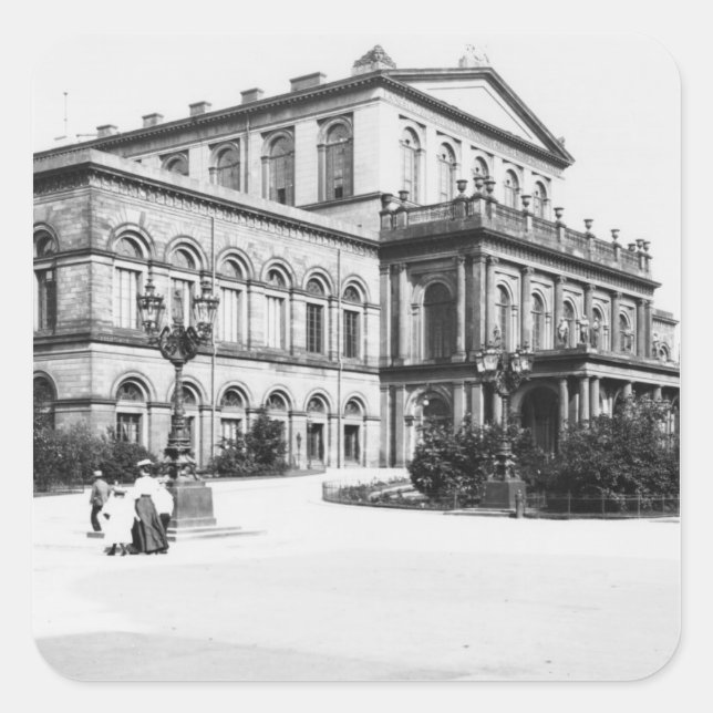 Pegatina Cuadrada El teatro de Hannover, c.1910 (Anverso)