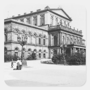 Pegatina Cuadrada El teatro de Hannover, c.1910