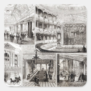 Pegatina Cuadrada El teatro del imperio, cuadrado de Leicester