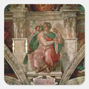 Pegatina Cuadrada El techo de la Capilla Sixtina: El Profeta Isaías