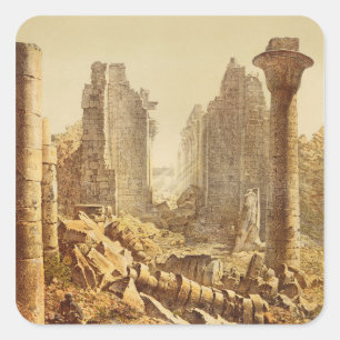 Pegatina Cuadrada El Templo de Karnak en Egipto