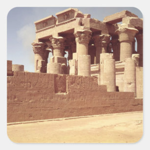 Pegatina Cuadrada El templo de Sobek y de Haroeris
