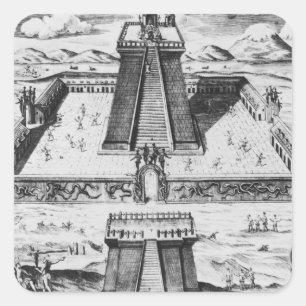 Pegatina Cuadrada El Templo Mayor de Tenochtitlan