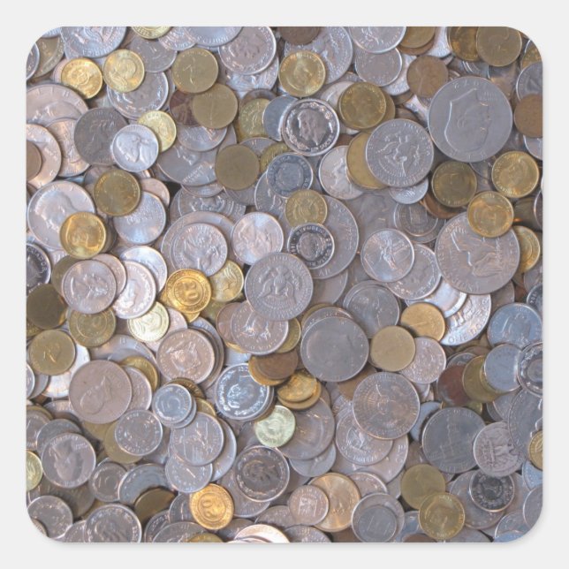 Pegatina Cuadrada El tesoro de los piratas (Anverso)