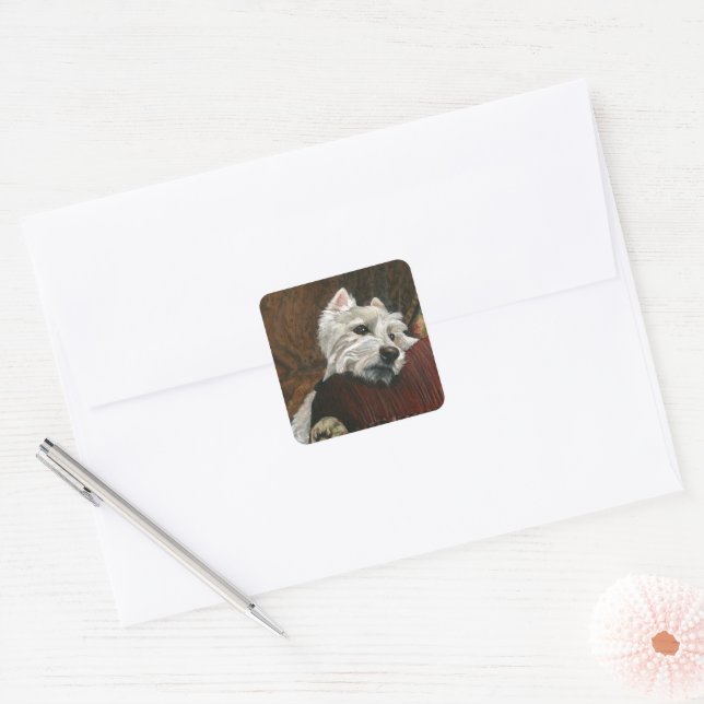 Pegatina Cuadrada El tiempo de descanso en Sofa (Sobre)