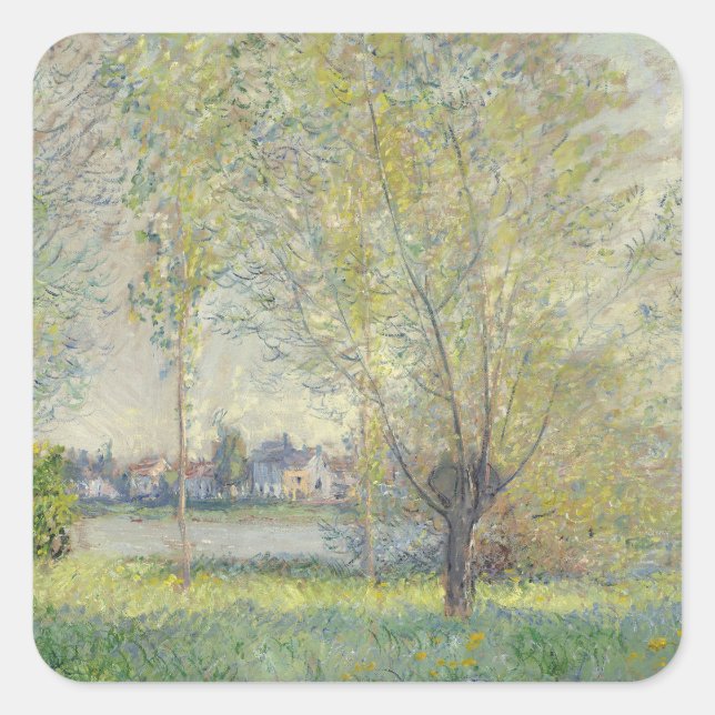 Pegatina Cuadrada El tonto Claude Monet 1880 (Anverso)