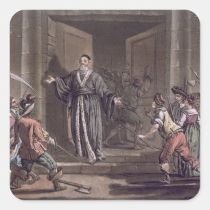 Pegatina Cuadrada El topo de Mateo (1584-1656) harangued por la