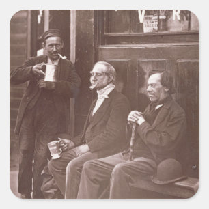 Pegatina Cuadrada El trabajador de la pared, 1876-77 (woodburytype)