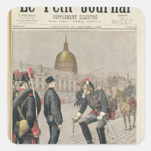 Pegatina Cuadrada El traidor la degradación de Alfred Dreyfus