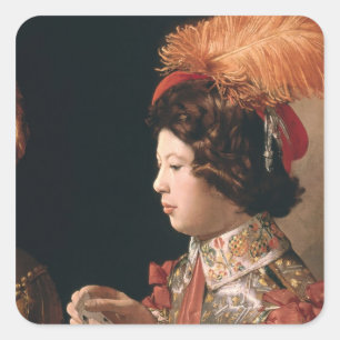 Pegatina Cuadrada El tramposo con el as de diamantes