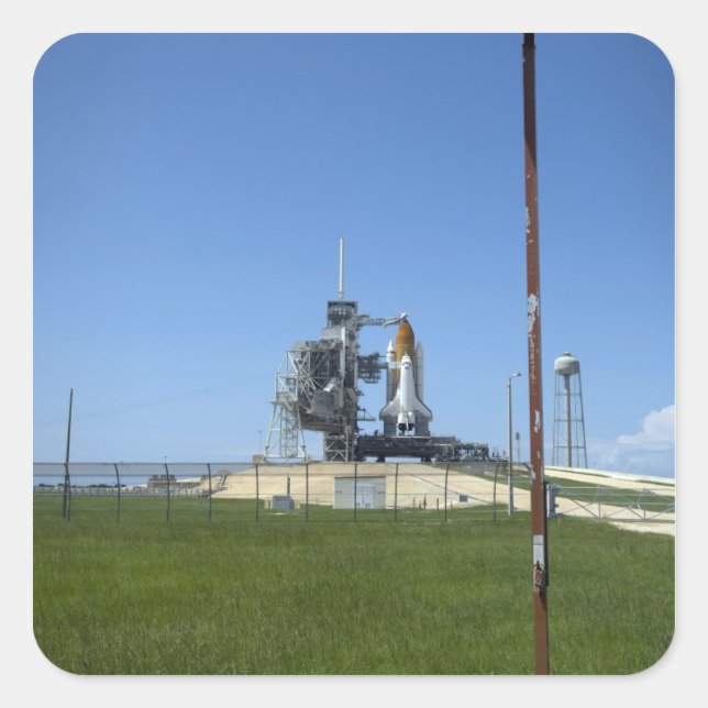 Pegatina Cuadrada El transbordador espacial Endeavor está enmarcado  (Anverso)