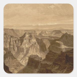 Pegatina Cuadrada El Transept, división de Kaibab, Gran Cañón