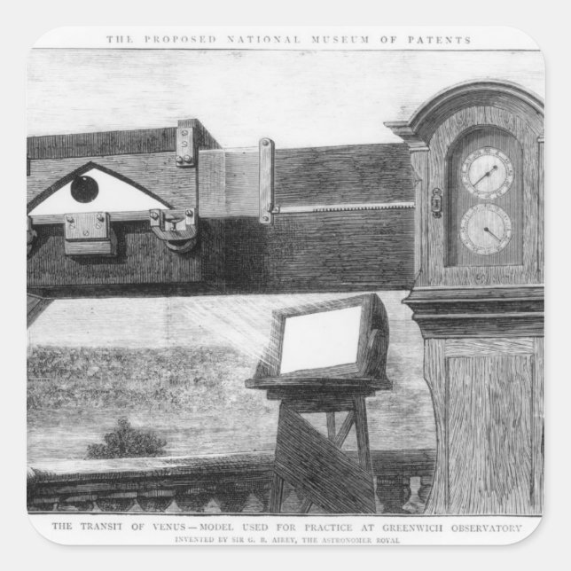 Pegatina Cuadrada El tránsito de Venus (Anverso)