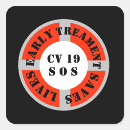 Pegatina Cuadrada El tratamiento temprano salva vidas