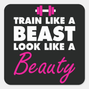 Pegatina Cuadrada El Tren Como Una Bestia, Parece Una Belleza