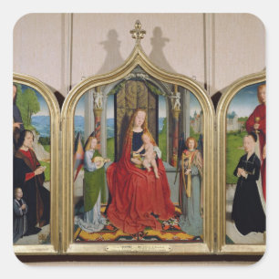 Pegatina Cuadrada El tríptico de la familia Sedano, c.1495-98
