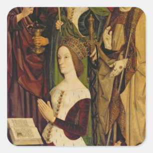 Pegatina Cuadrada El tríptico de Moisés y el ardiente Bush