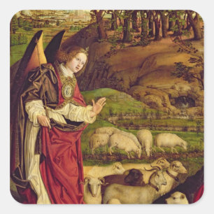 Pegatina Cuadrada El tríptico de Moses y de la zarza ardiente