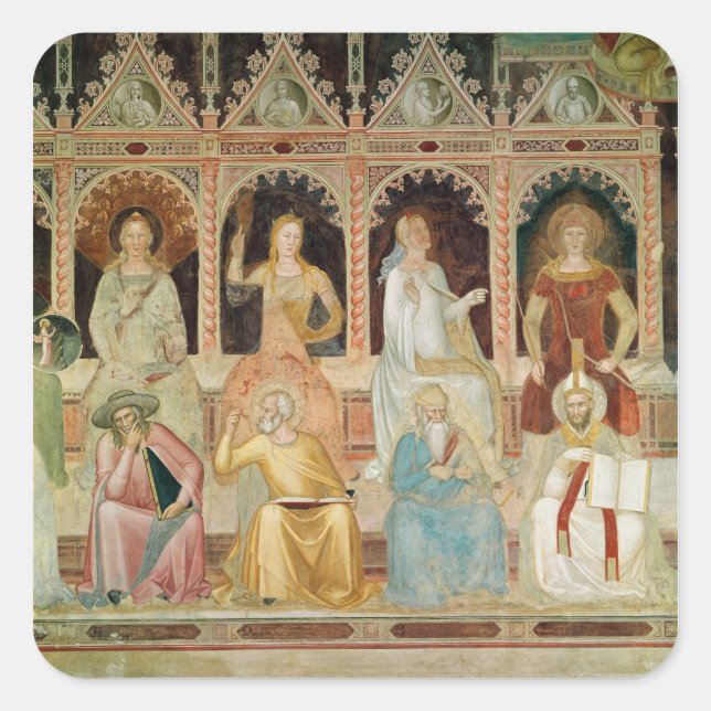 Pegatina Cuadrada El triunfo de la doctrina católica (Anverso)