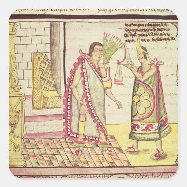 Pegatina Cuadrada El triunfo de Montezuma II (Anverso)