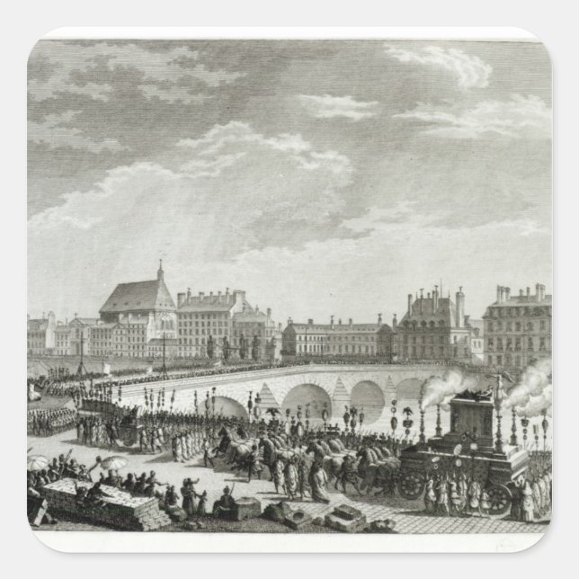 Pegatina Cuadrada El triunfo de Voltaire (Anverso)