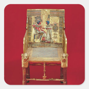 Pegatina Cuadrada El trono, desde la tumba de Tutankhamun