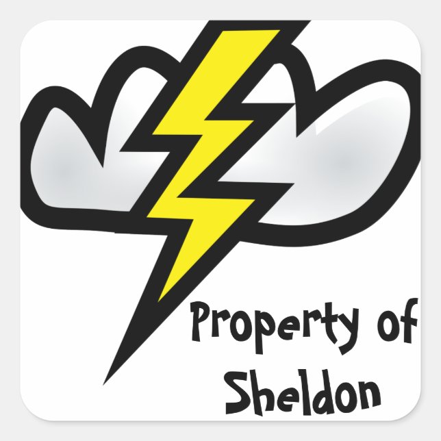 Pegatina Cuadrada El trueno del Thor (Anverso)