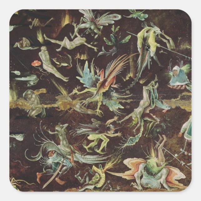 Pegatina Cuadrada El último fallo, c.1504 (Anverso)