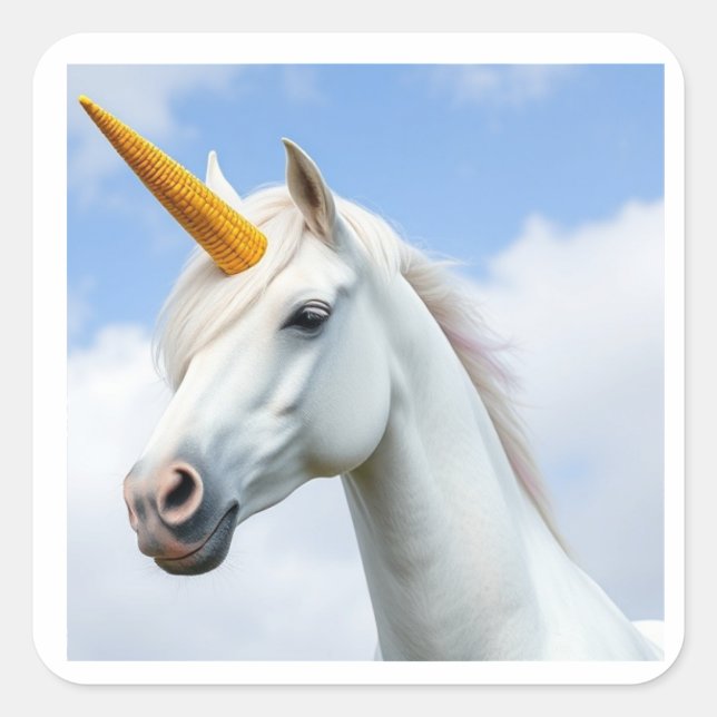Pegatina Cuadrada El "uniCORN" (Anverso)