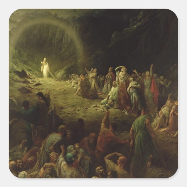 Pegatina Cuadrada El Valle de las Lágrimas, 1883 (Anverso)