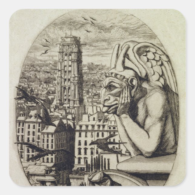 Pegatina Cuadrada El vampiro, 1853 (Anverso)