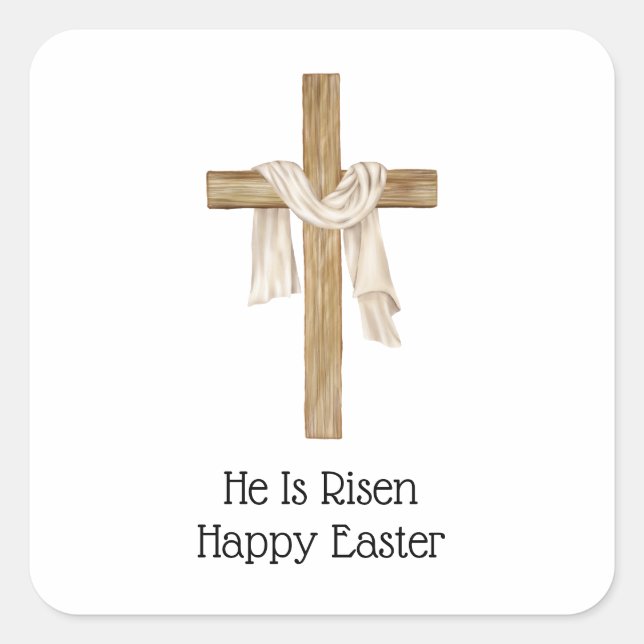 Pegatina Cuadrada El velo de Turín cruza la Pascua Religiosa Cristia (Anverso)